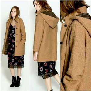 Zara Trafaluc large hooded duffel coat